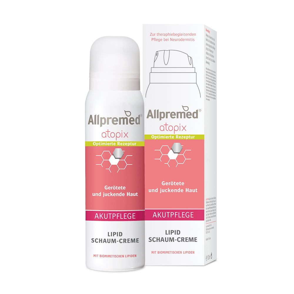 Allpremed atopix Schaum-Creme Akutpflege für gerötete, juckende Haut bei Neurodermitis, in 100 ml.