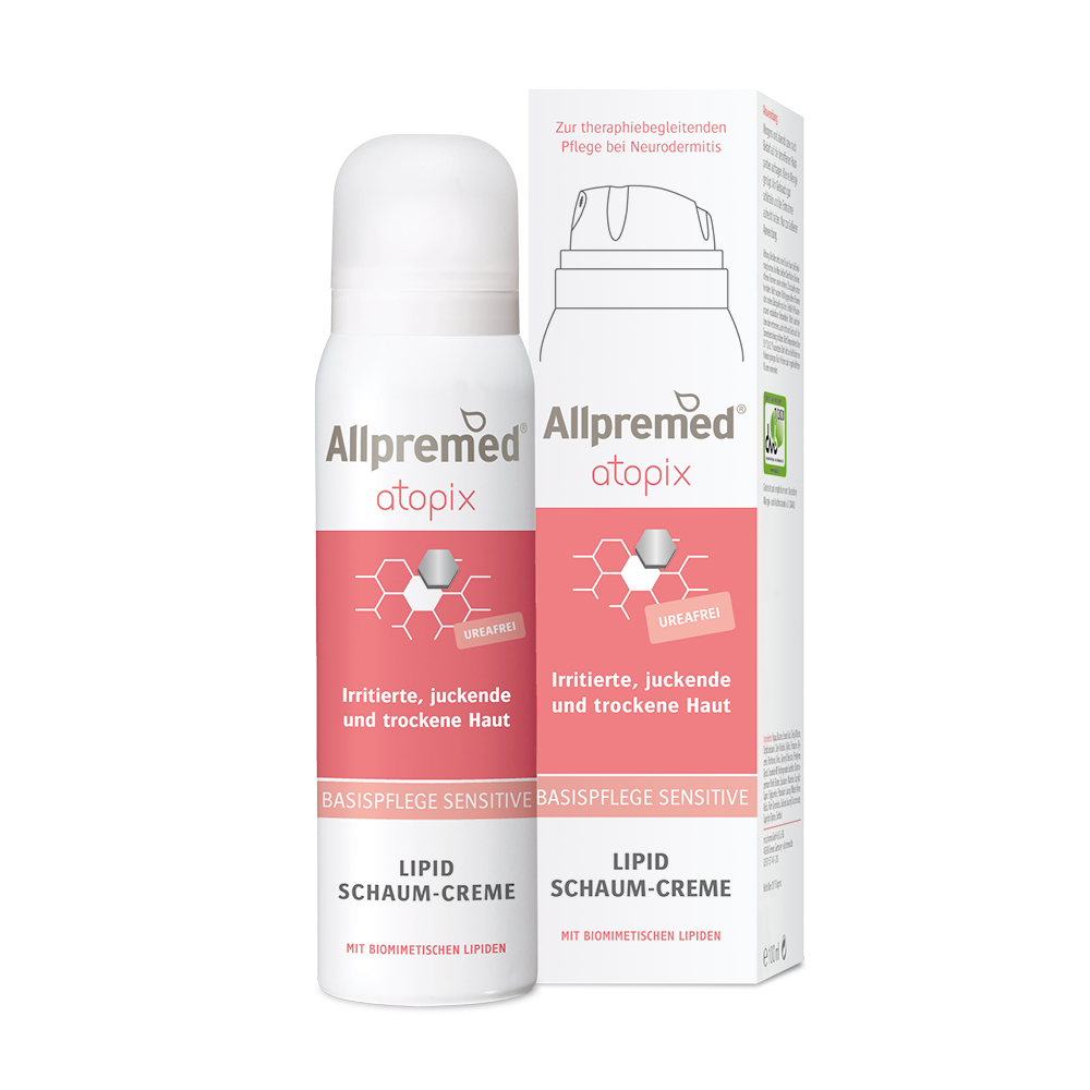 Allpremed atopix Schaum-Creme Basispflege sensitive für empfindliche Haut bei Neurodermitis, 100 ml.